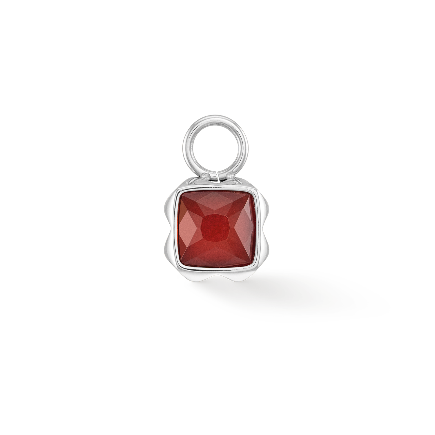 Birthstone Janvier Charm Agate Rouge Argent