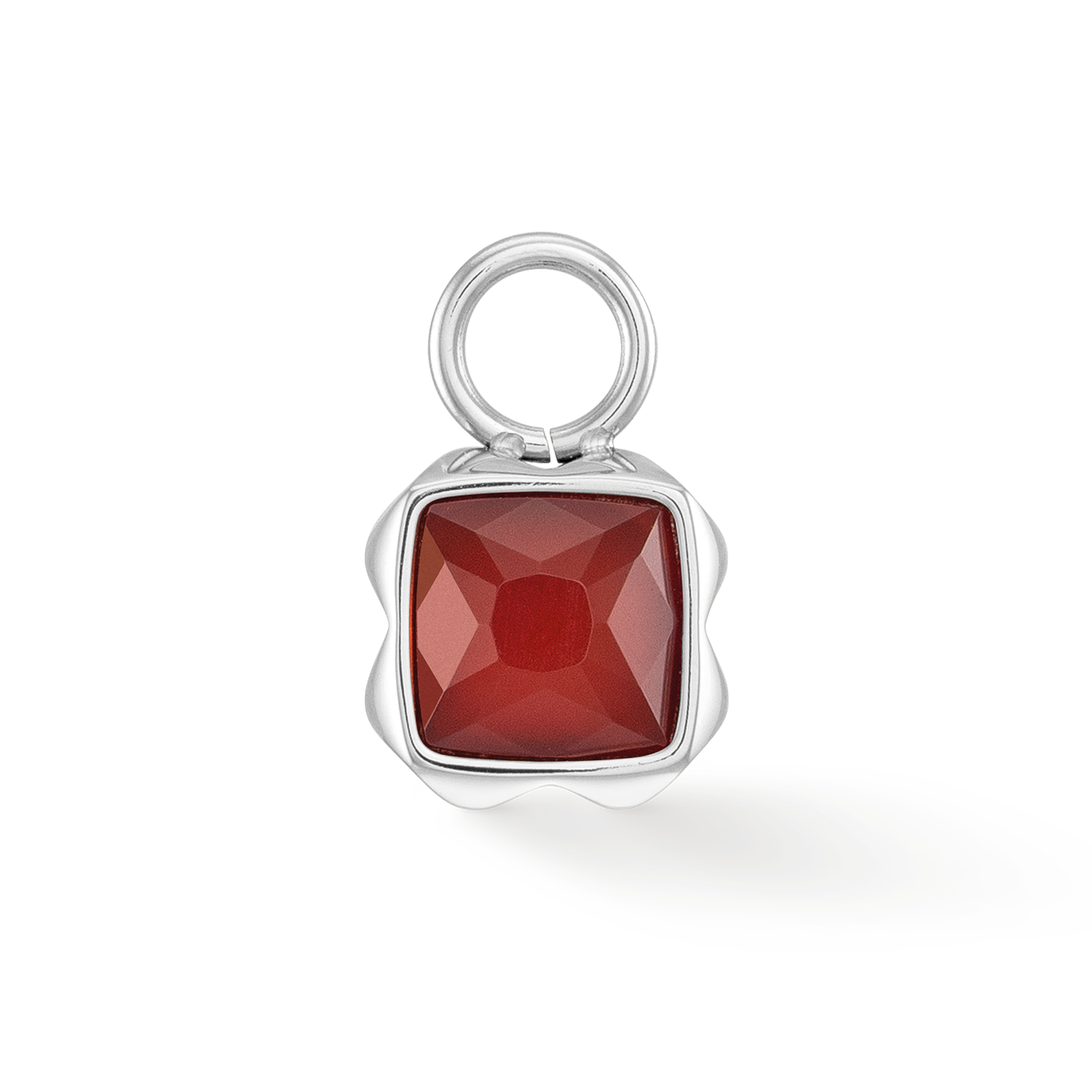 Birthstone Janvier Charm Agate Rouge Argent