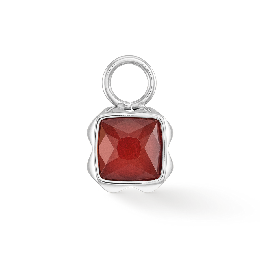Birthstone Janvier Charm Agate Rouge Argent