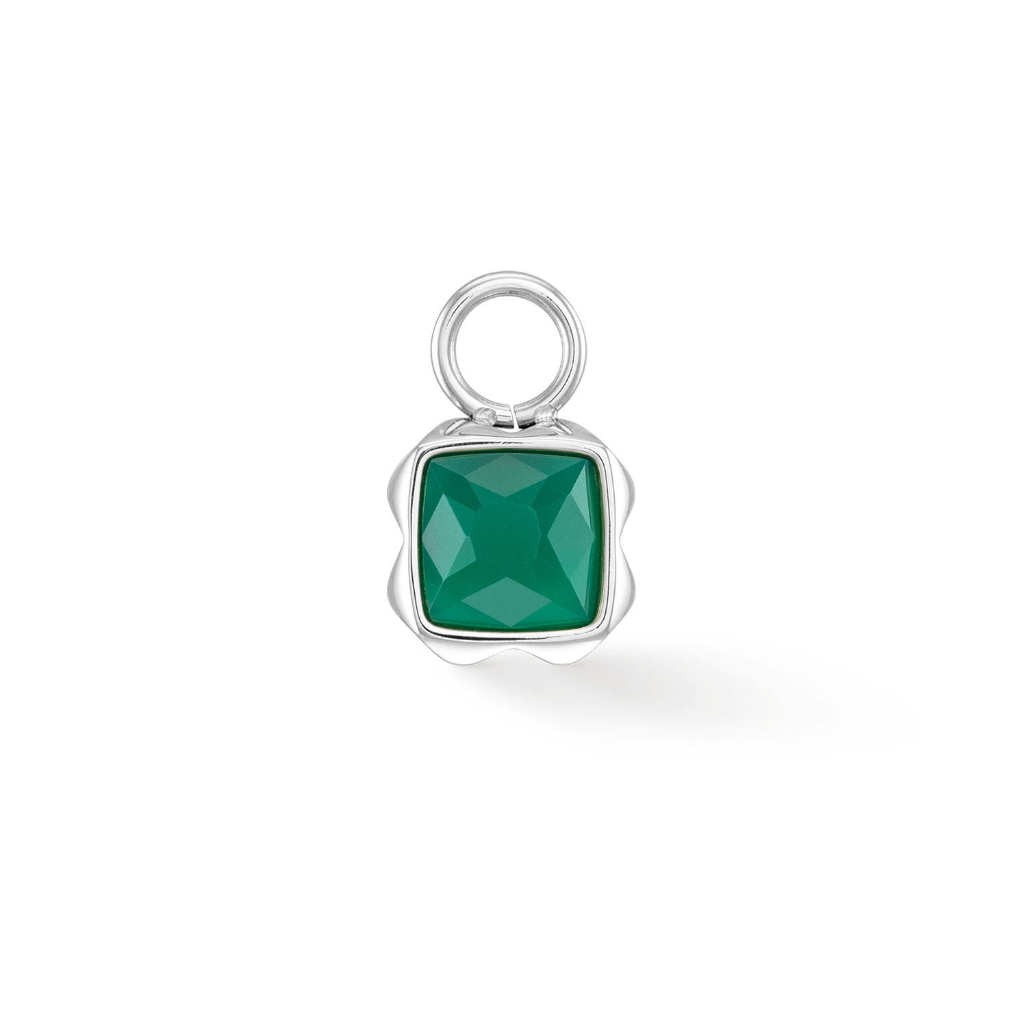 Birthstone Mai Charm Agate Verte Argent