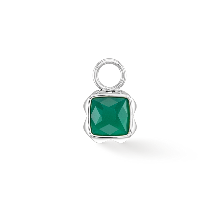 Birthstone Mai Charm Agate Verte Argent