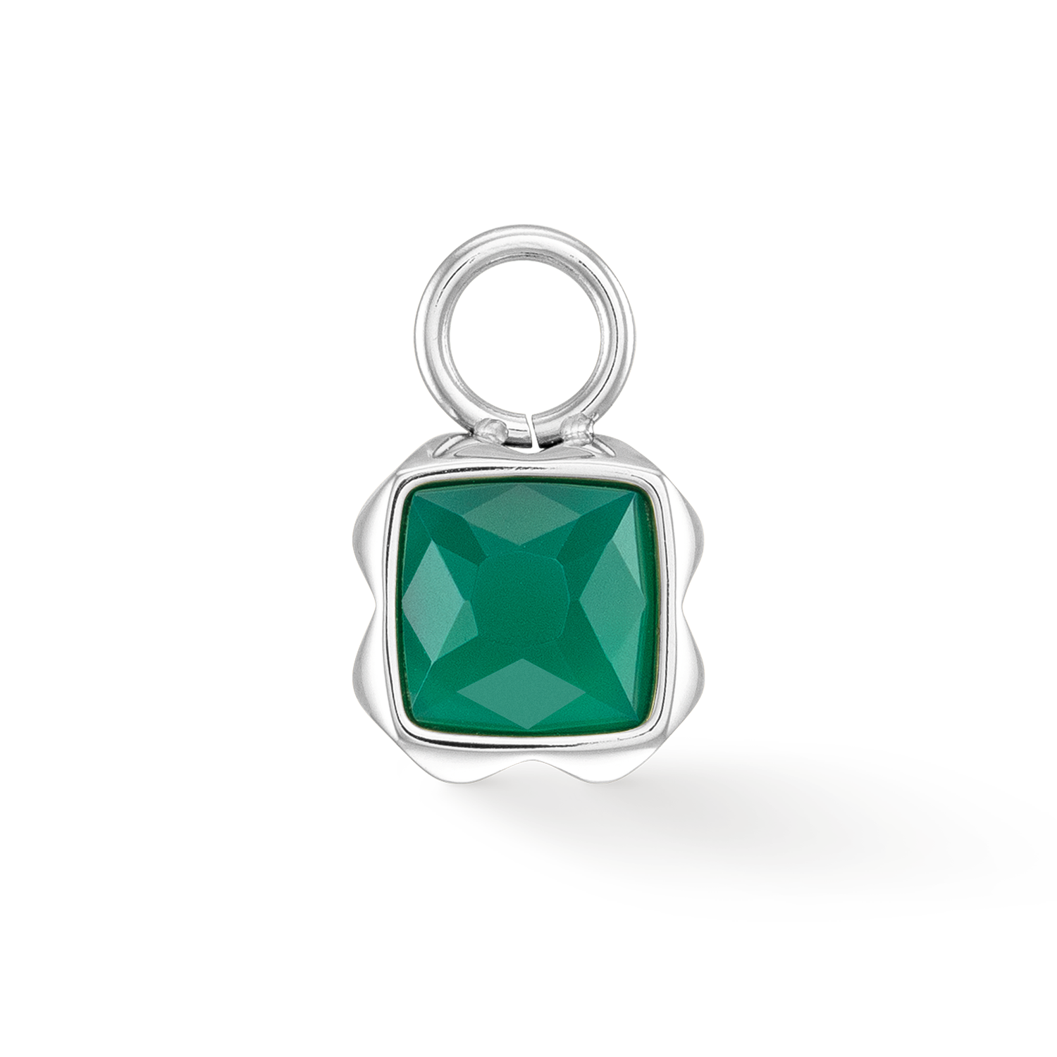 Birthstone Mai Charm Agate Verte Argent