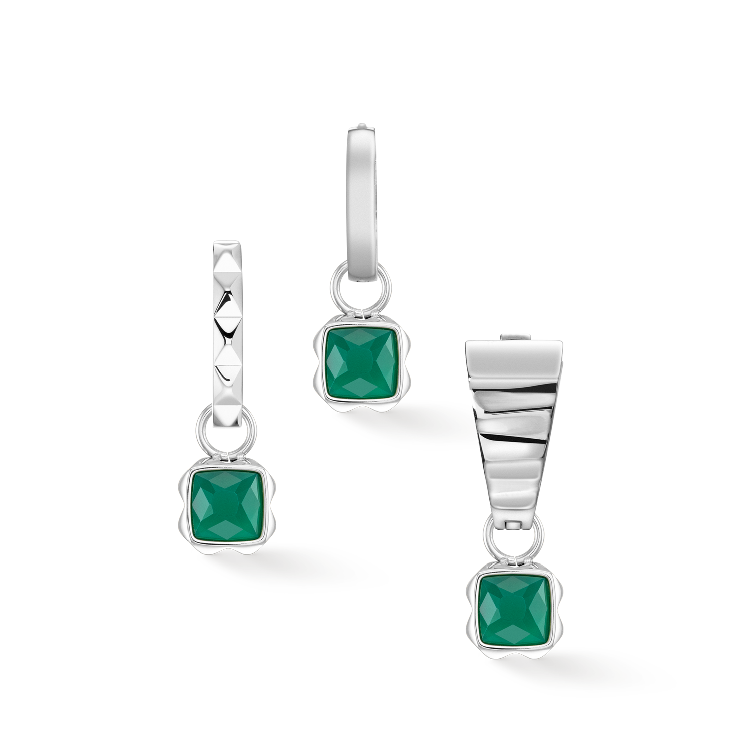 Birthstone Mai Charm Agate Verte Argent