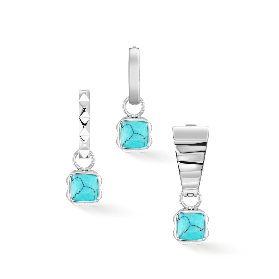 Birthstone Décembre Charm Turquoise Argent