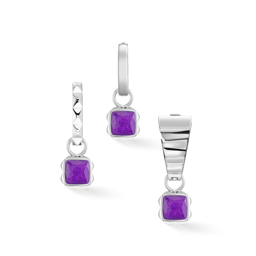 Birthstone Février Charm Sugilith Argent