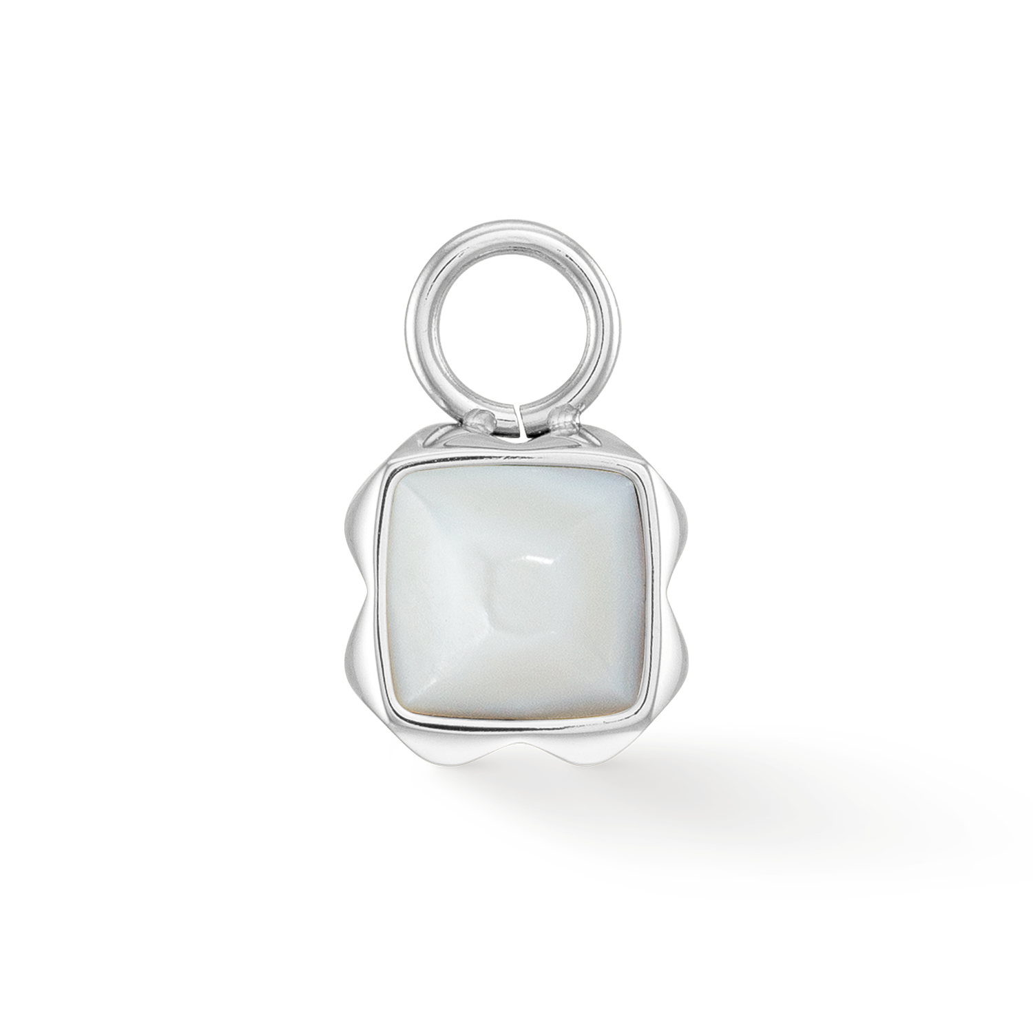 Birthstone Avril Charm Quartz Blanc Argent