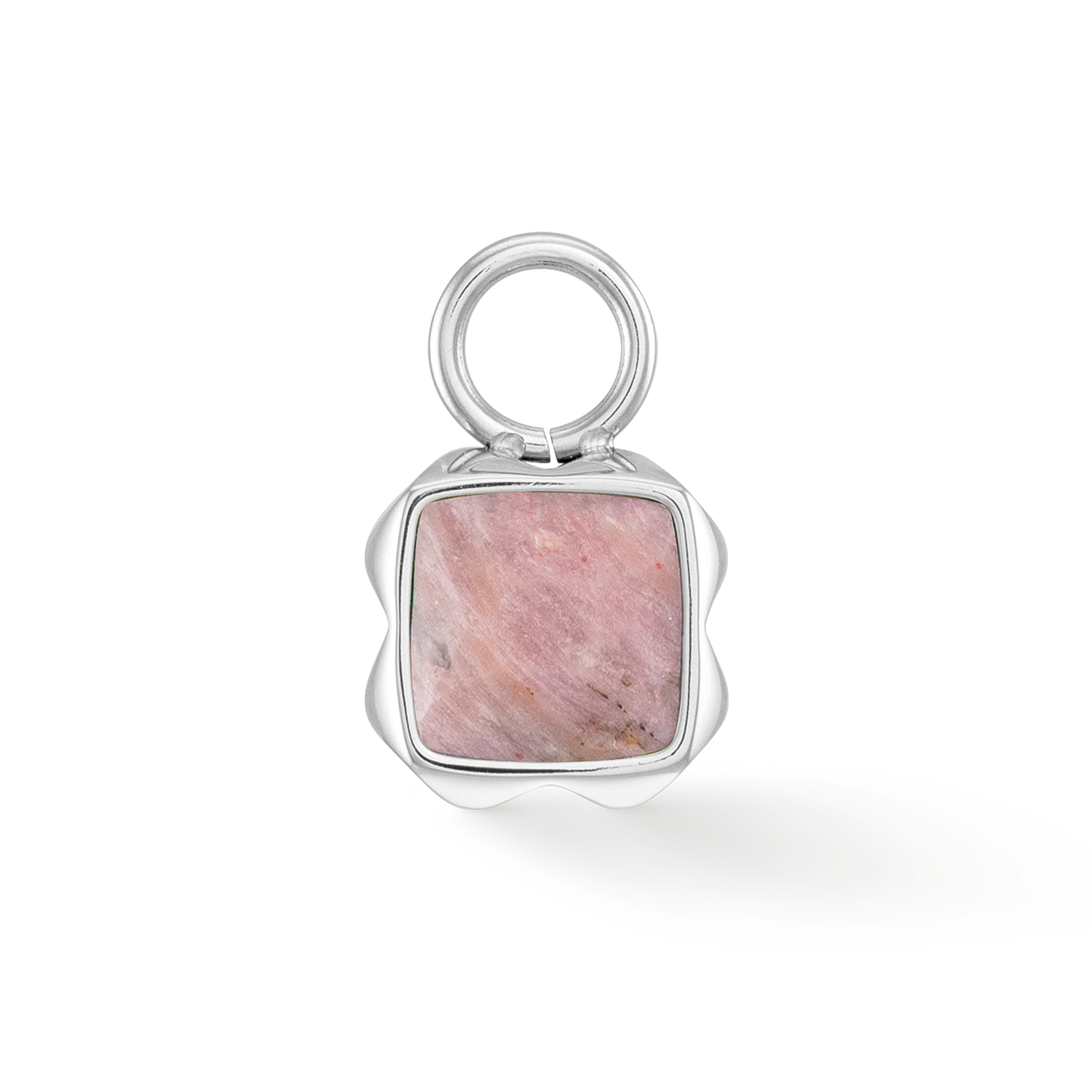 Birthstone Juillet Charm Rhodochrosite Argent