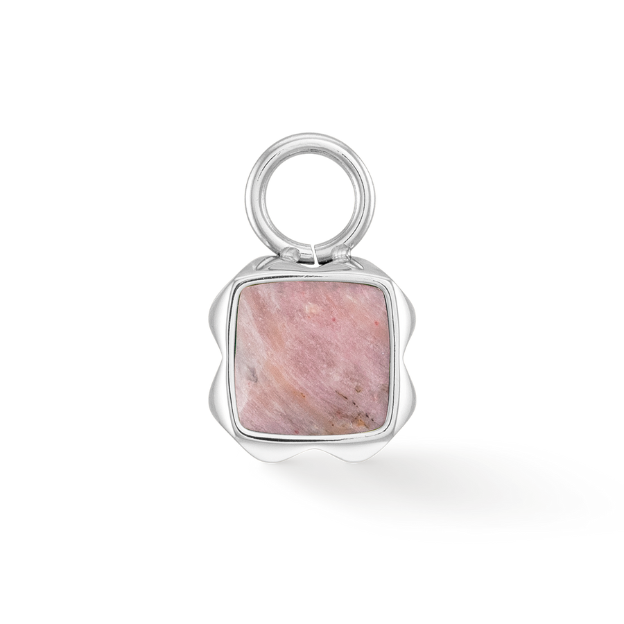 Birthstone Juillet Charm Rhodochrosite Argent