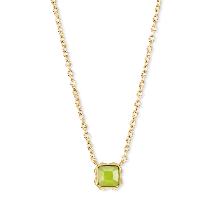 Birthstone Août Collier Jade Vert Or