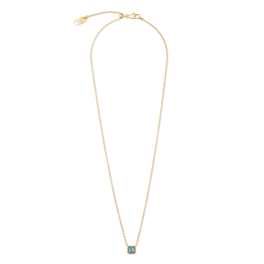 Birthstone Mars Collier Aventurine Bleue Or