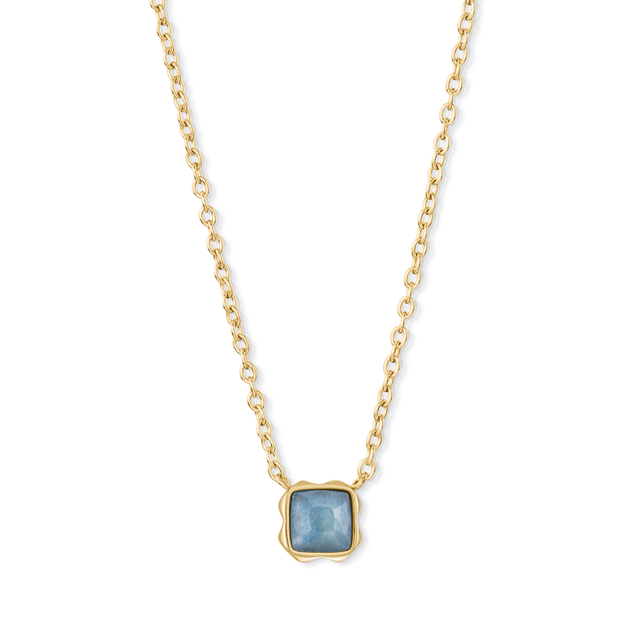 Birthstone Mars Collier Aventurine Bleue Or
