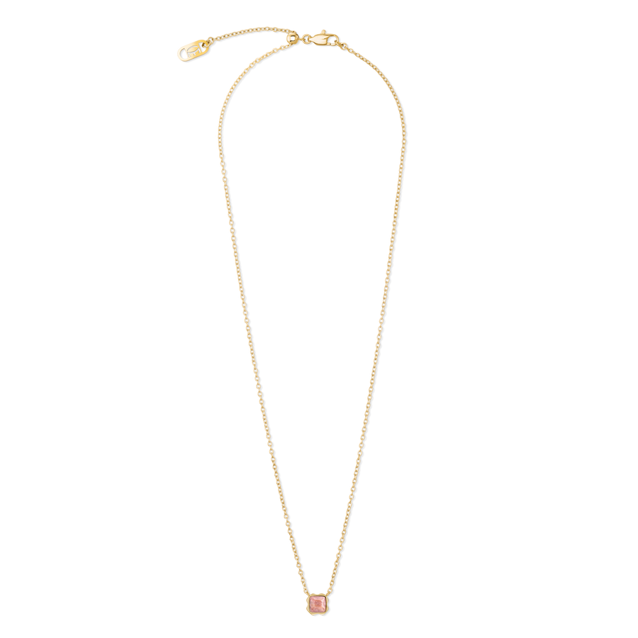 Birthstone Juillet Collier Rhodochrosite Or