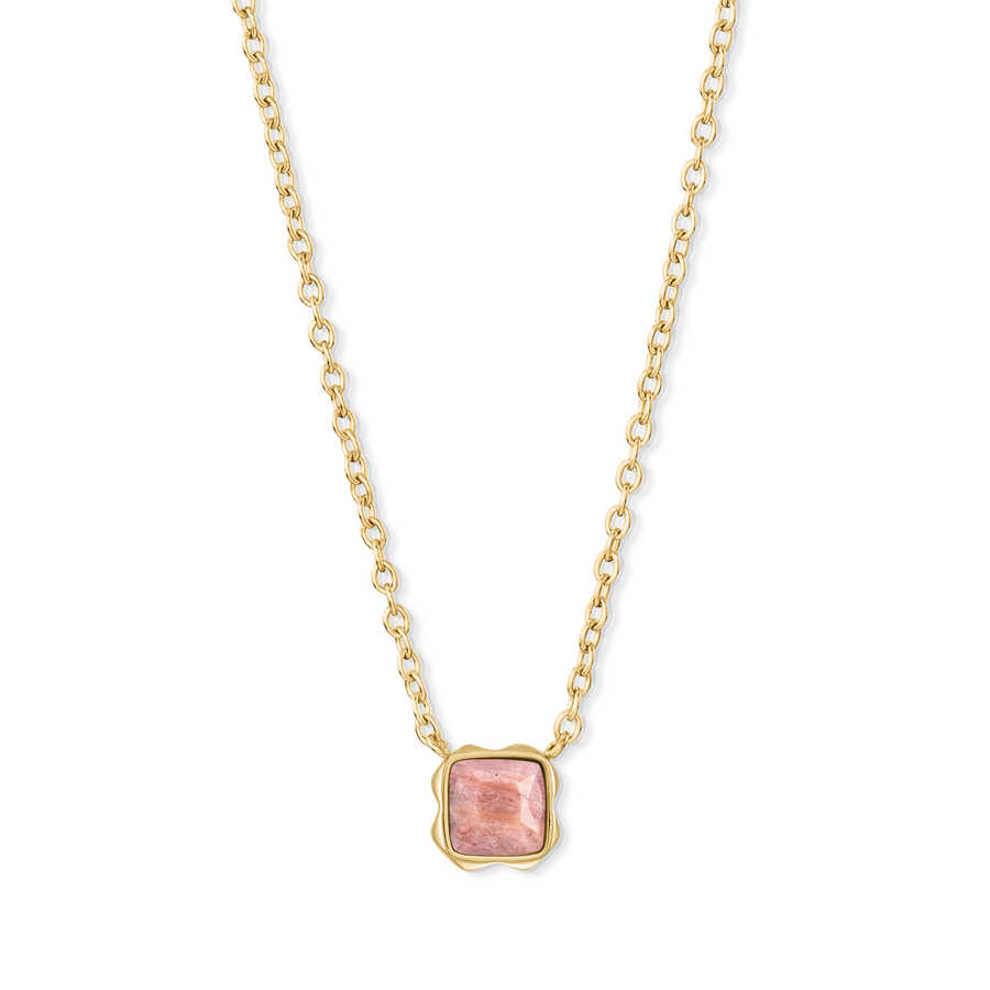 Birthstone Juillet Collier Rhodochrosite Or