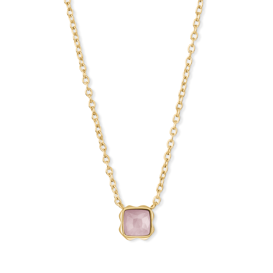 Birthstone Octobre Collier Quartz Rose Or