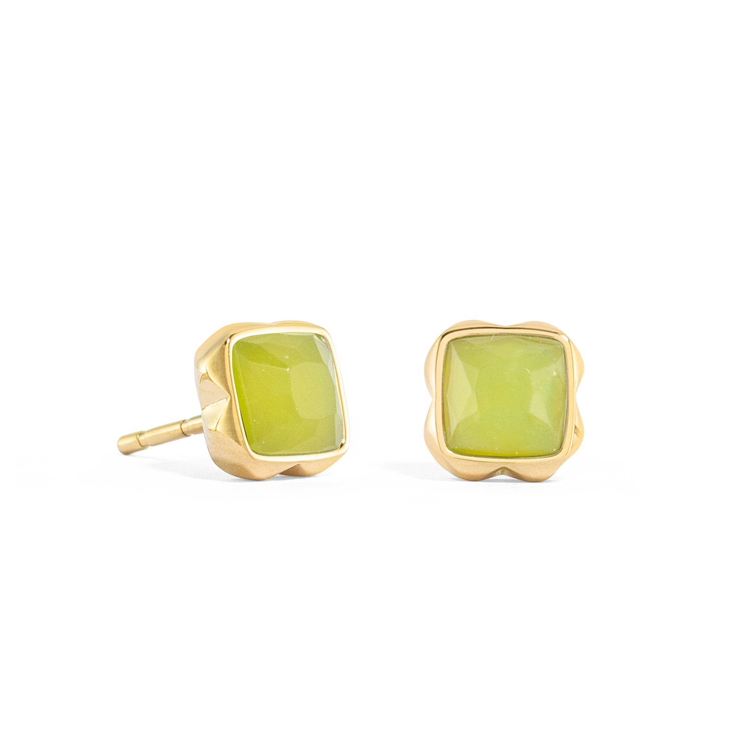 Birthstone Août Clou d'oreille Jade Vert Or
