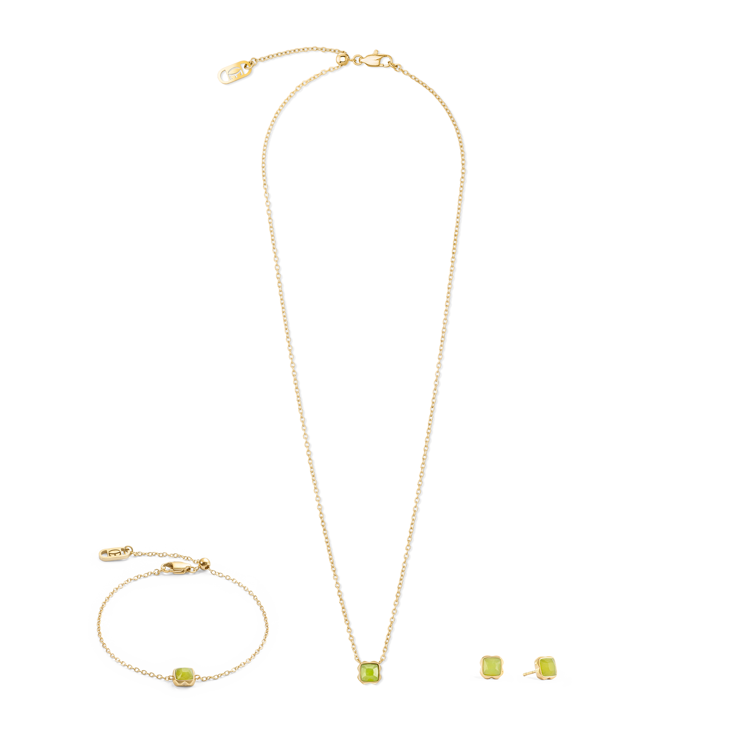 Birthstone Août Clou d'oreille Jade Vert Or