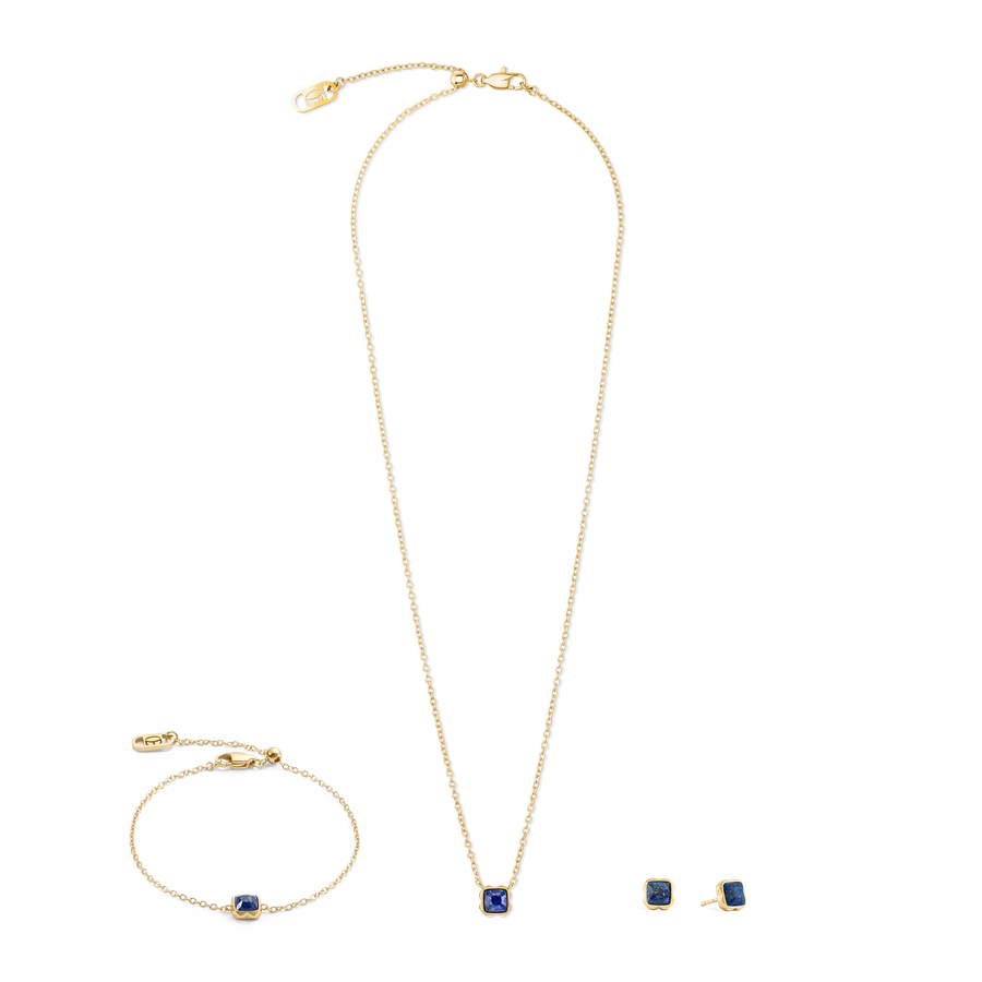 Birthstone Septembre Boucles d'oreille Lapis-lazuli Or