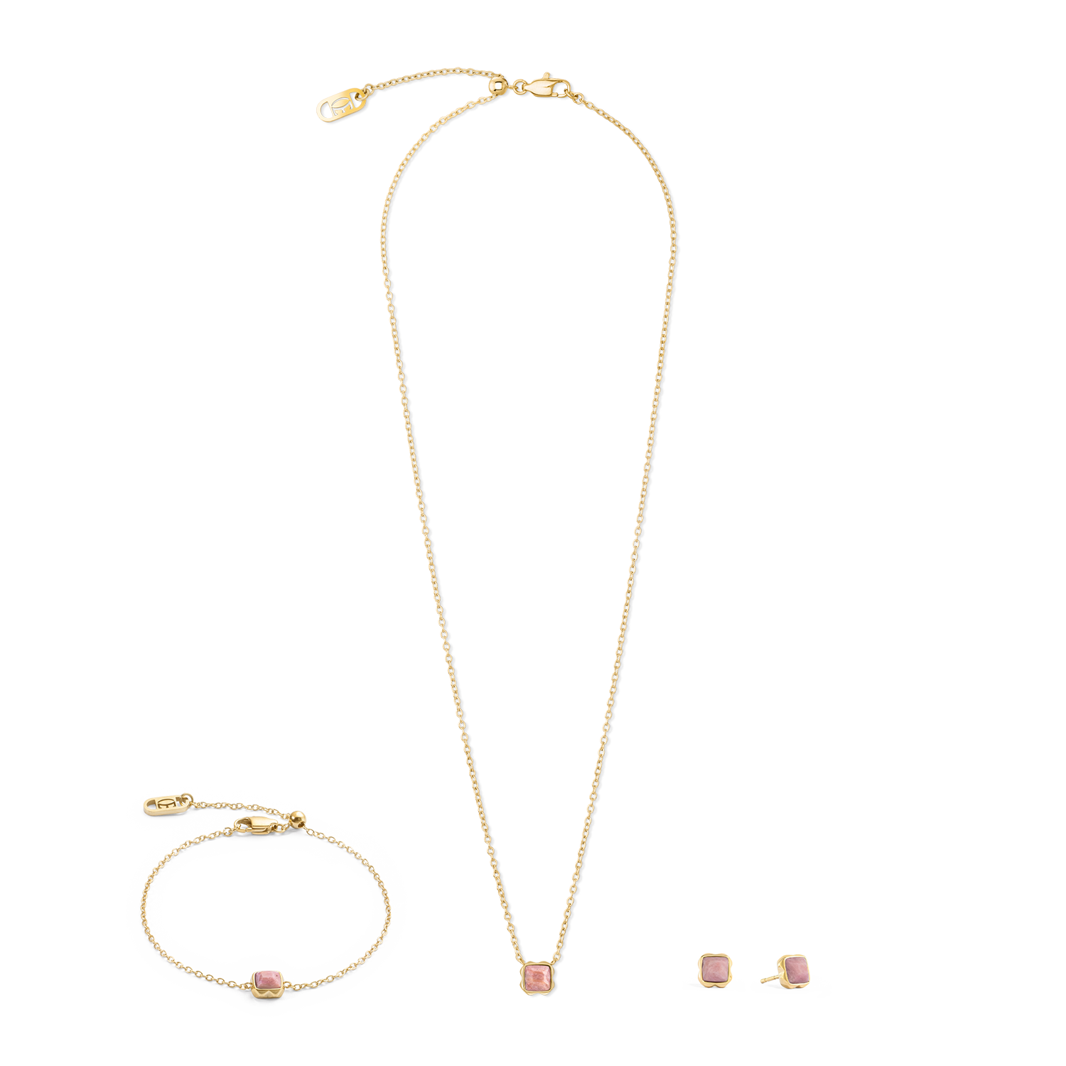 Birthstone Juillet Boucles d'oreilles Rhodochrosite Or