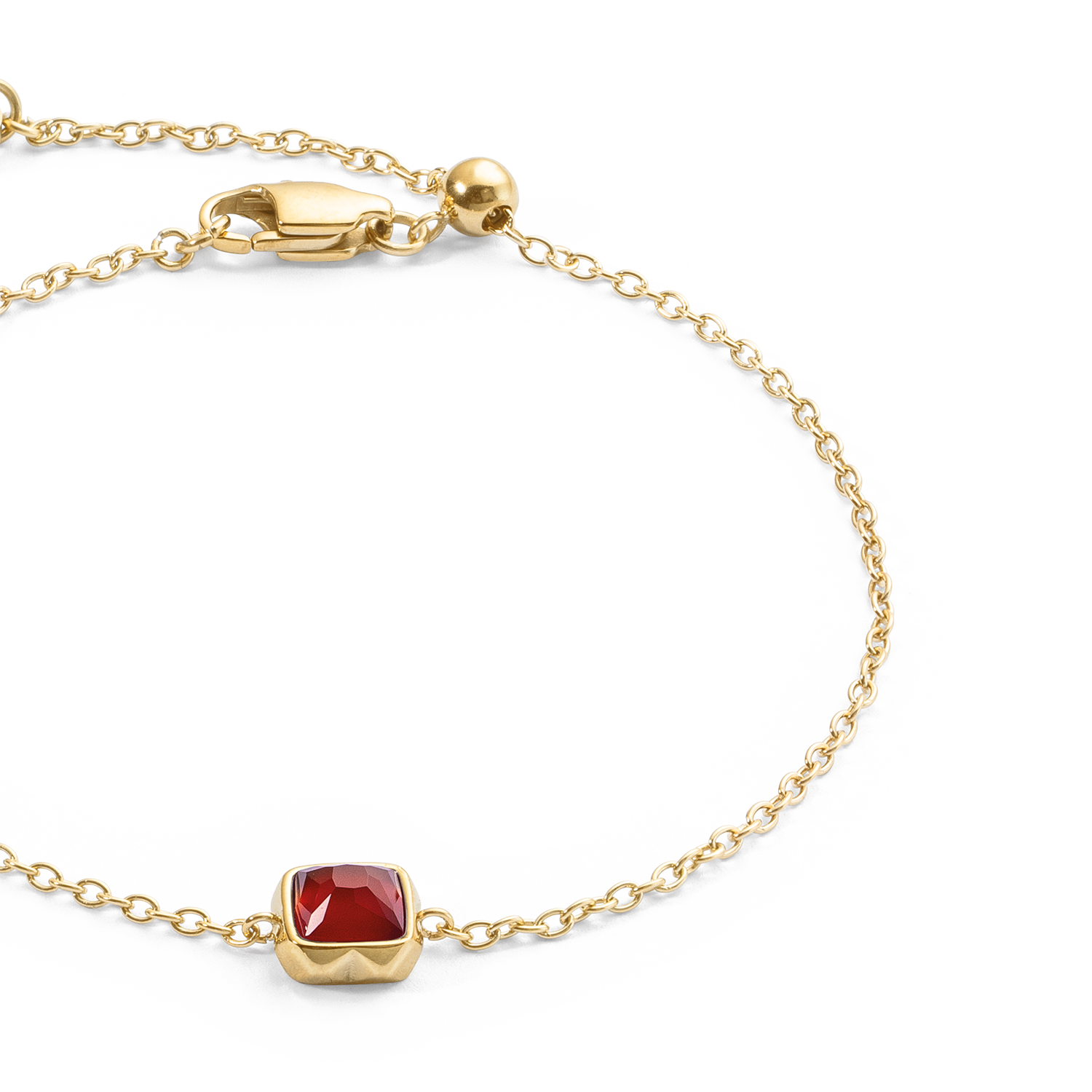 Birthstone Janvier Bracelet Agate Rouge Or