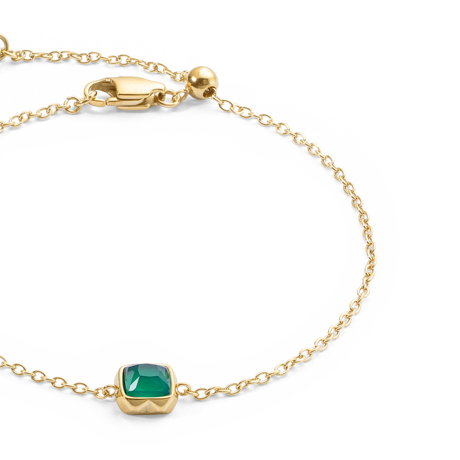 Birthstone Mai Bracelet Agate Verte Or