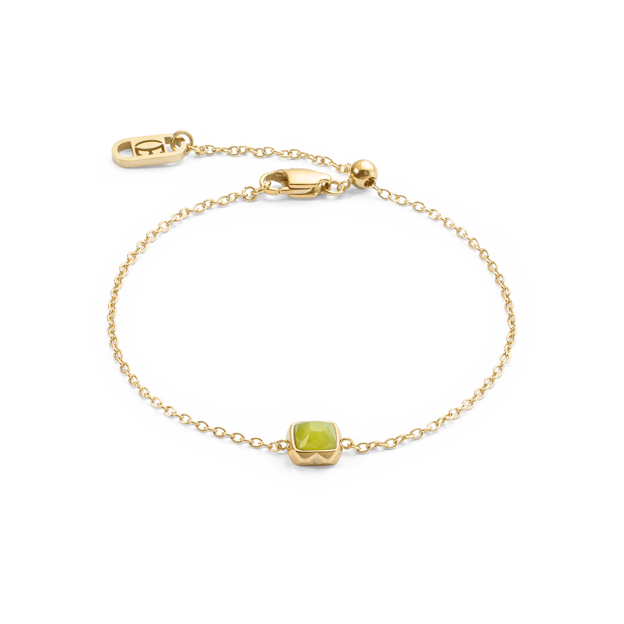 Birthstone Août Bracelet Jade Vert Or