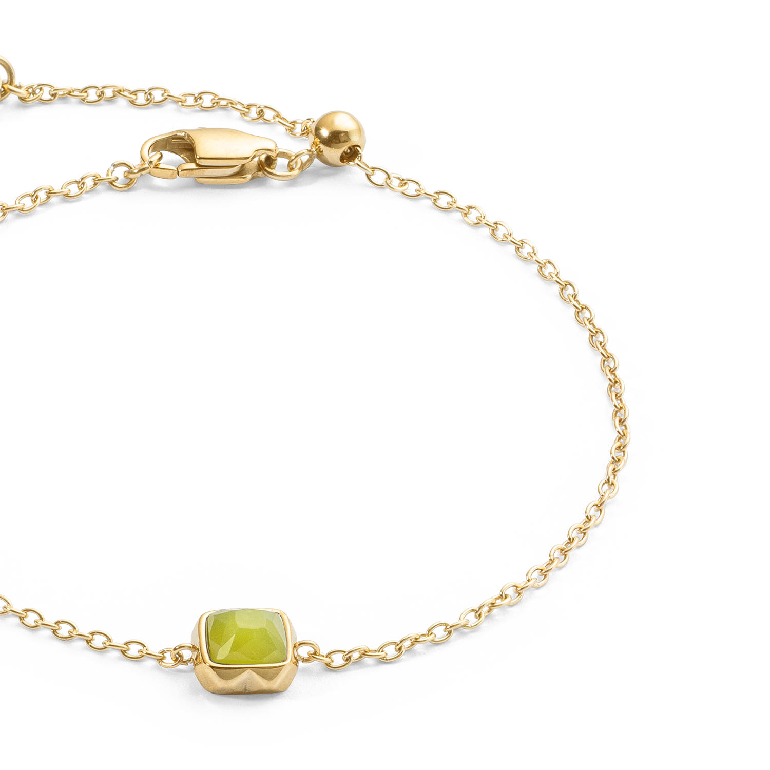 Birthstone Août Bracelet Jade Vert Or