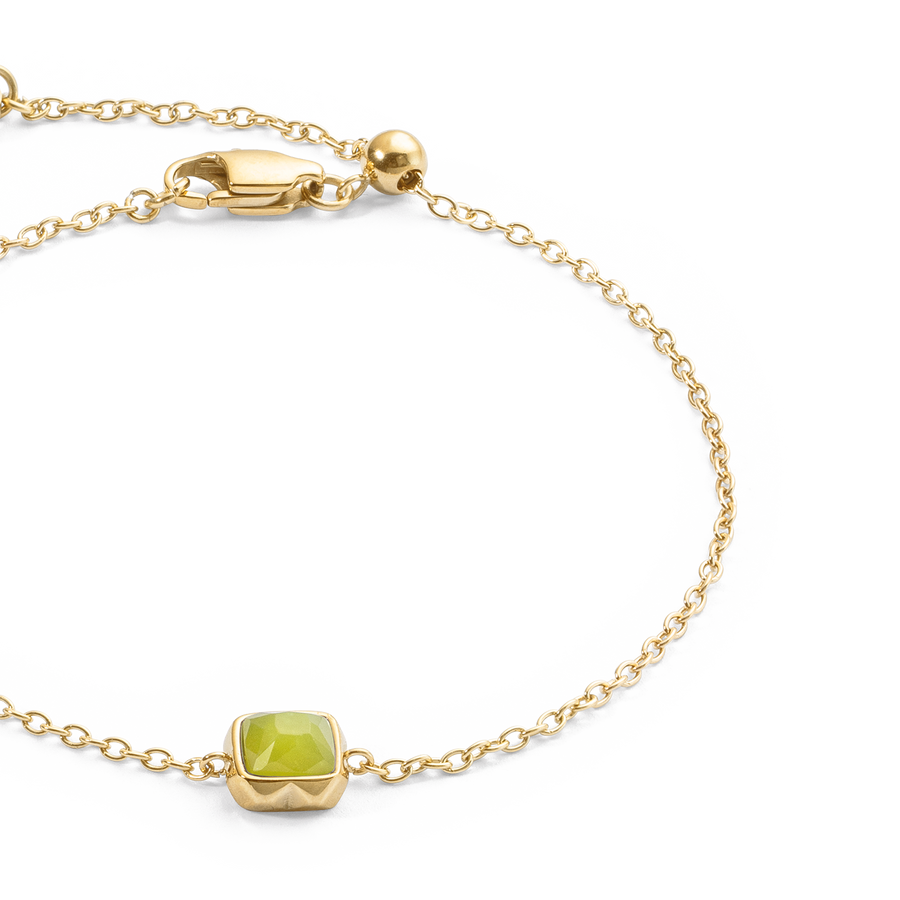 Birthstone Août Bracelet Jade Vert Or