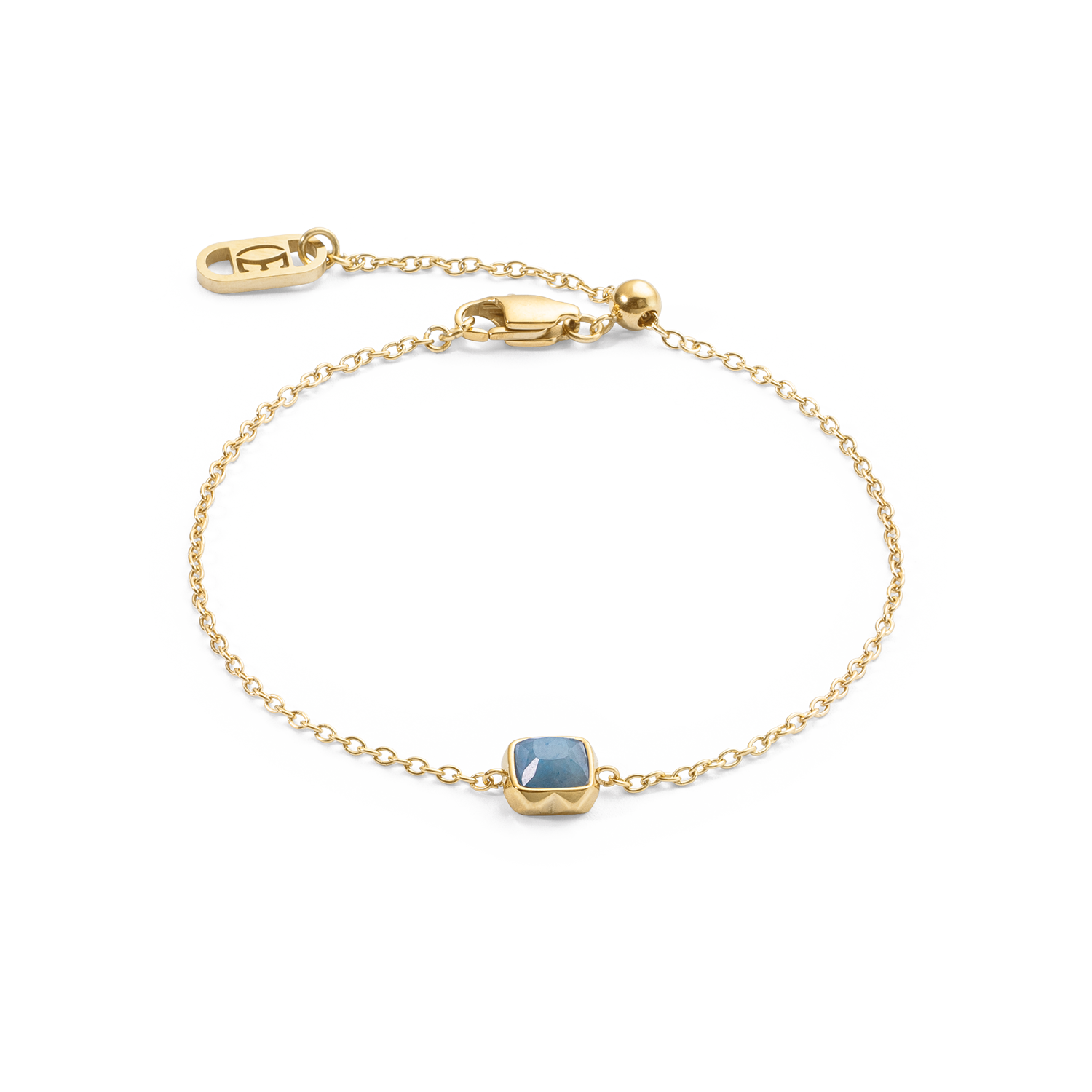 Birthstone Mars Bracelet Aventurine Bleue Or