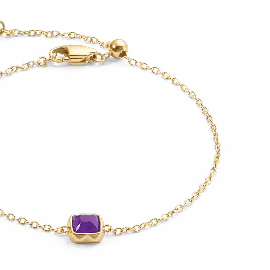 Birthstone Février Bracelet Sugilite Or