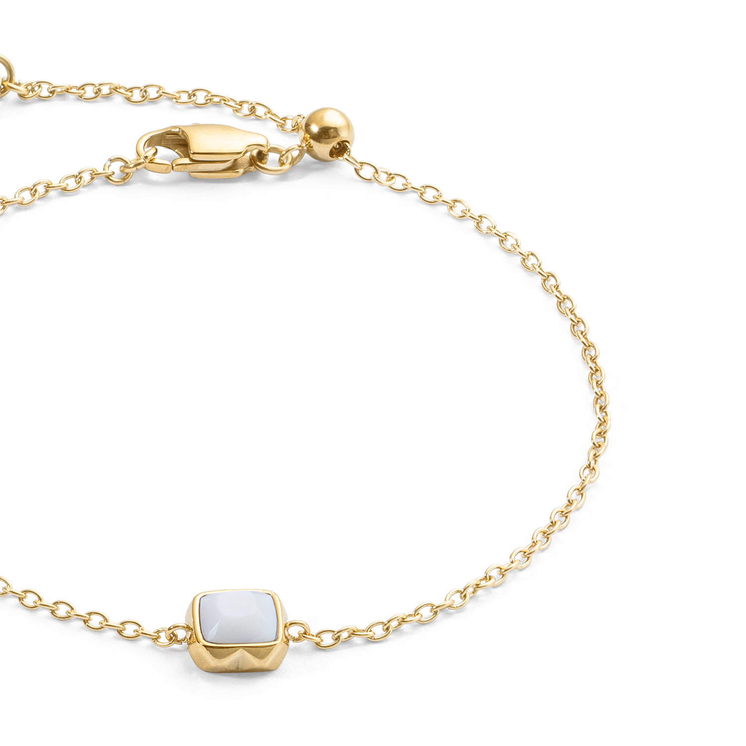 Birthstone Avril Bracelet Quartz Blanc Or