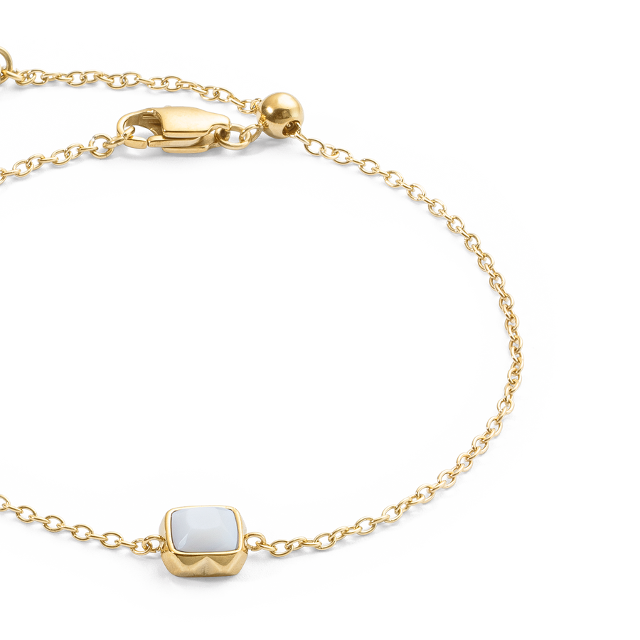 Birthstone Avril Bracelet Quartz Blanc Or