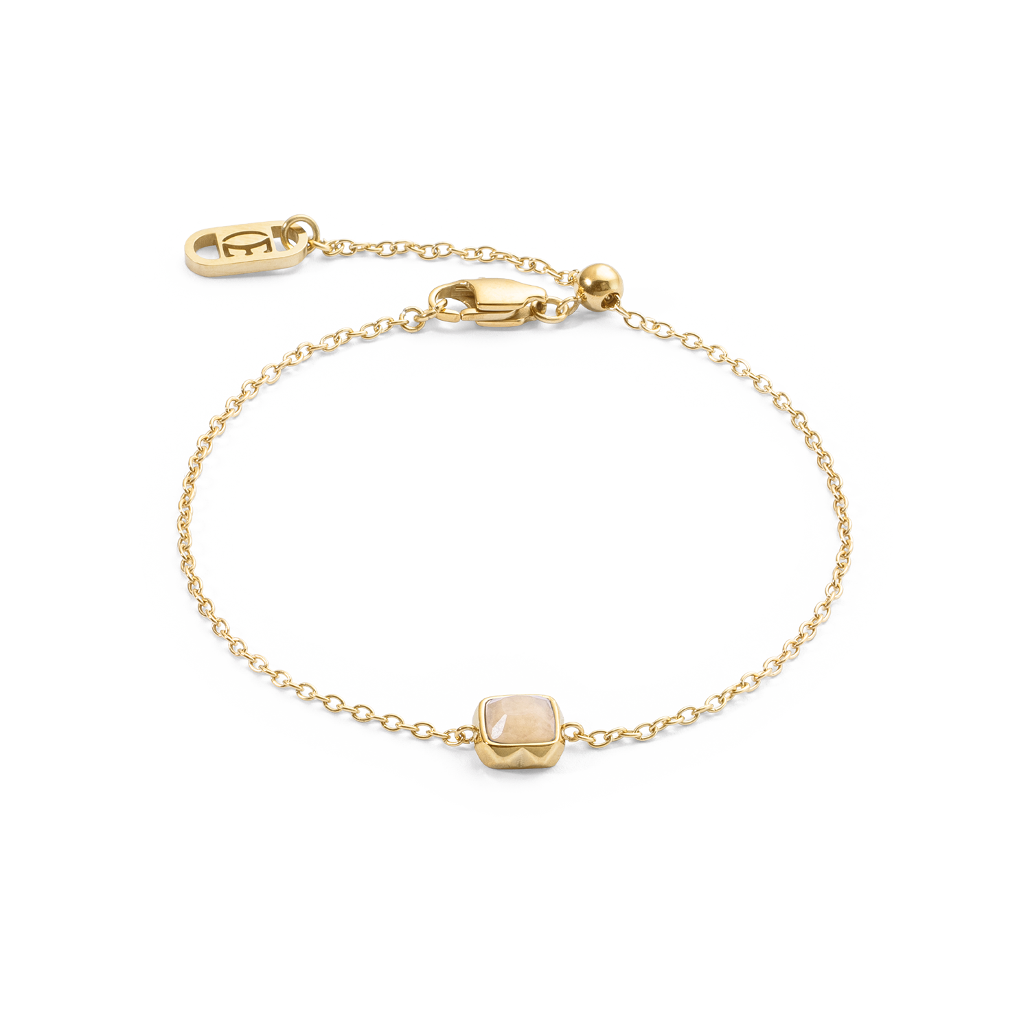 Birthstone Juin Bracelet Crème Jade Or