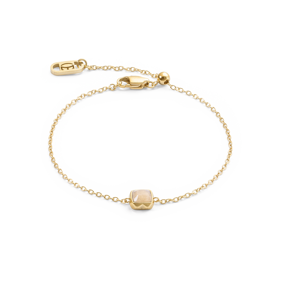 Birthstone Juin Bracelet Crème Jade Or