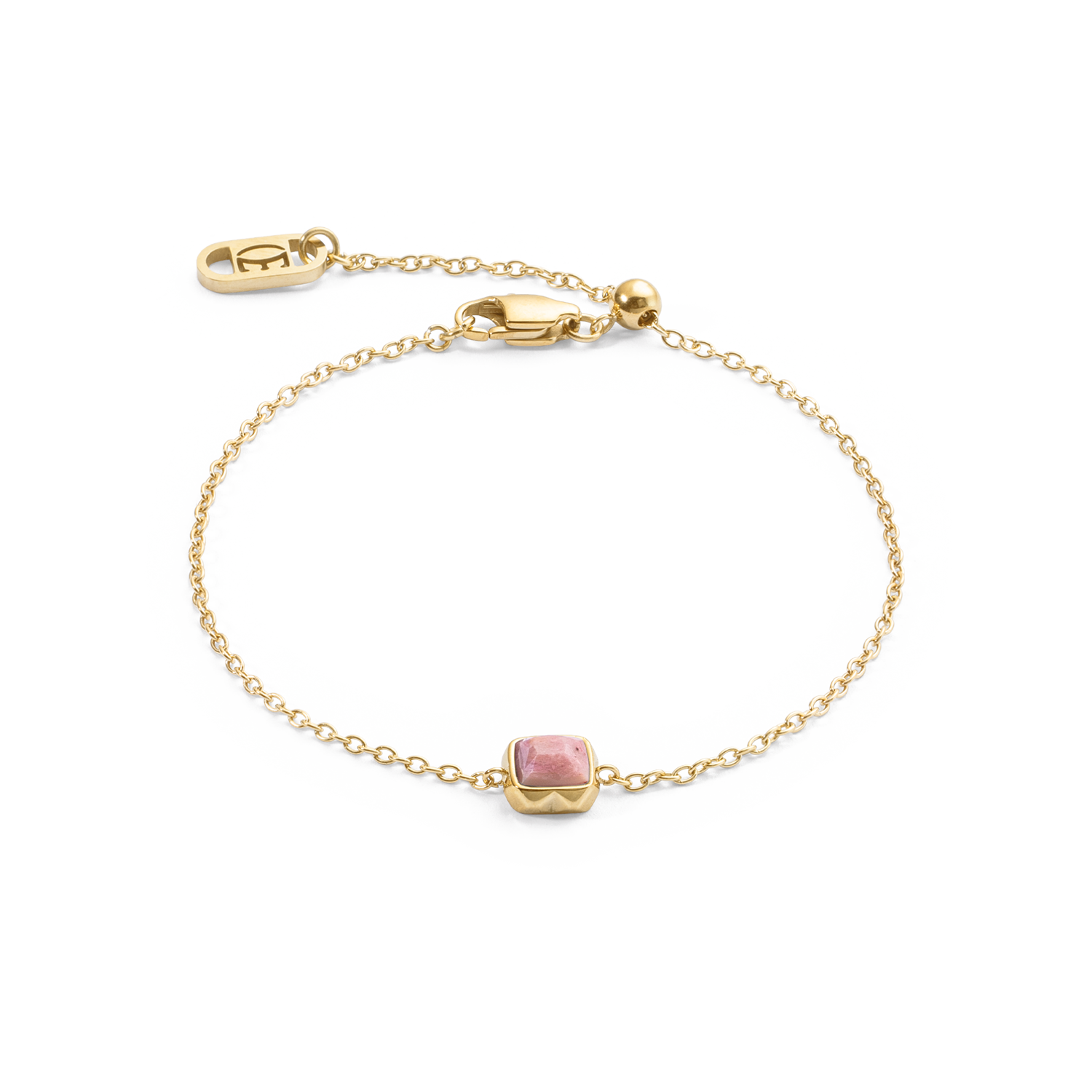 Birthstone Juillet Bracelet Rhodochrosite or