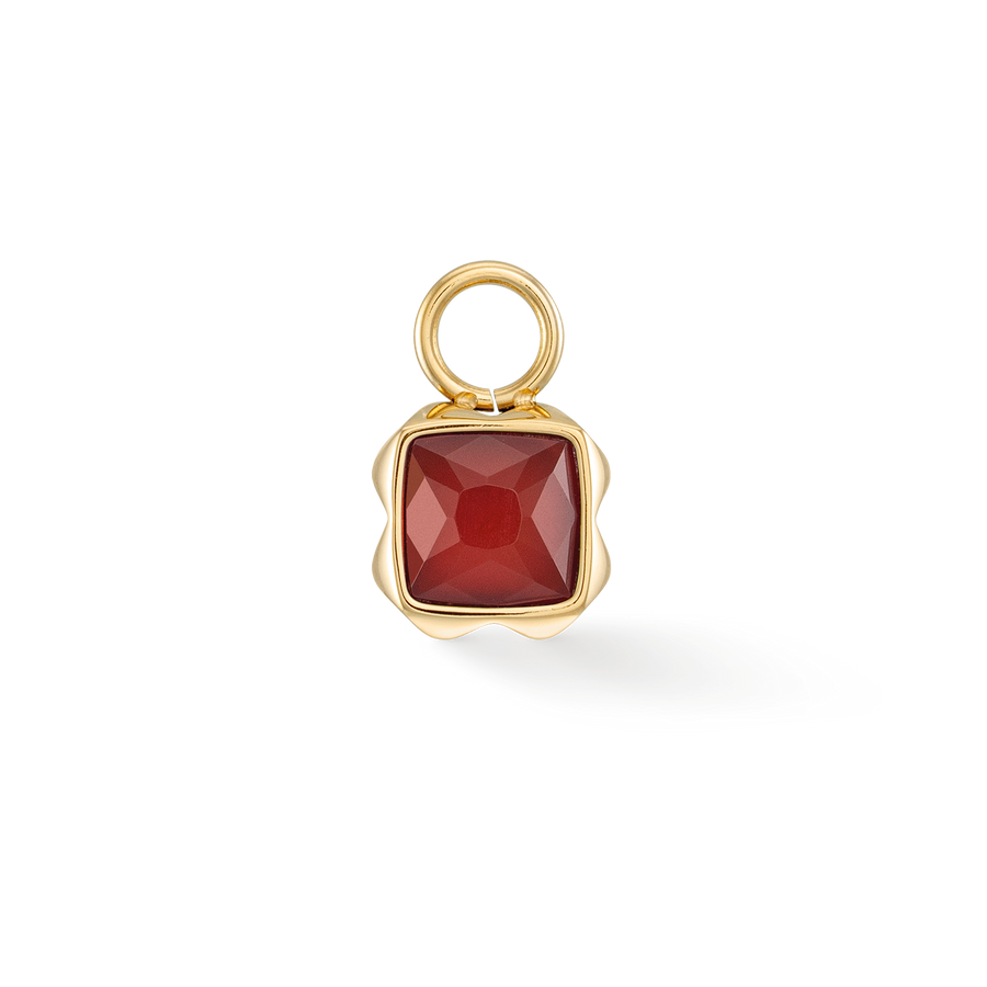 Birthstone Janvier Charm Agate Rouge Or