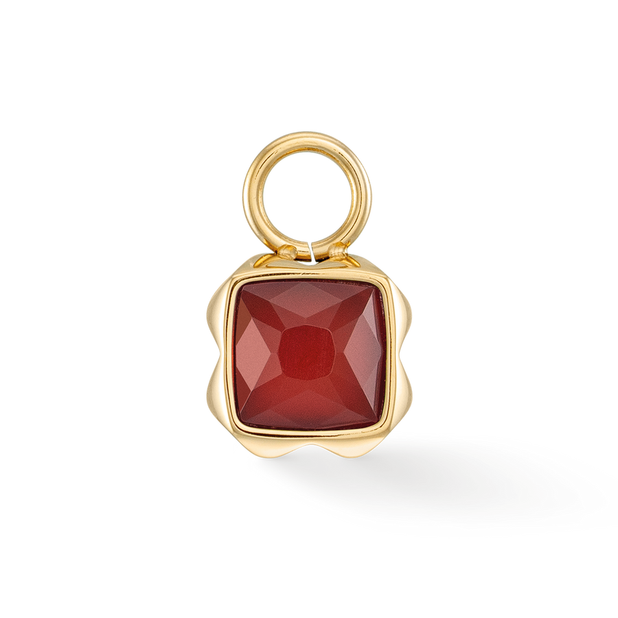 Birthstone Janvier Charm Agate Rouge Or
