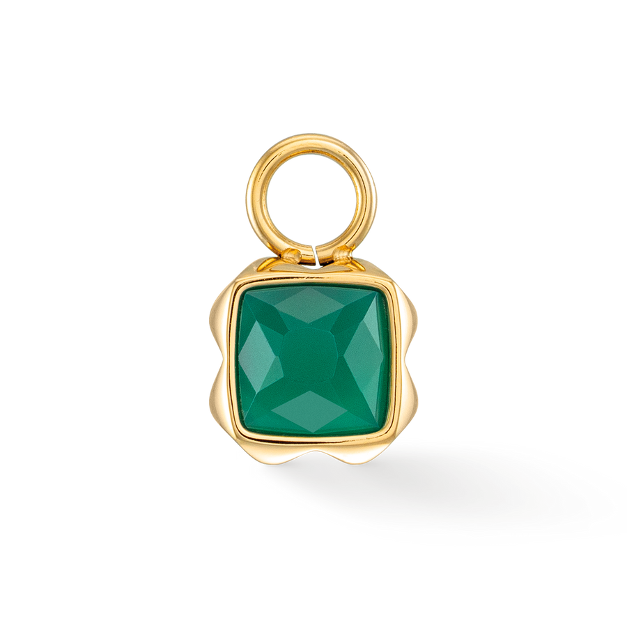 Birthstone Mai Charm Agate Verte Or
