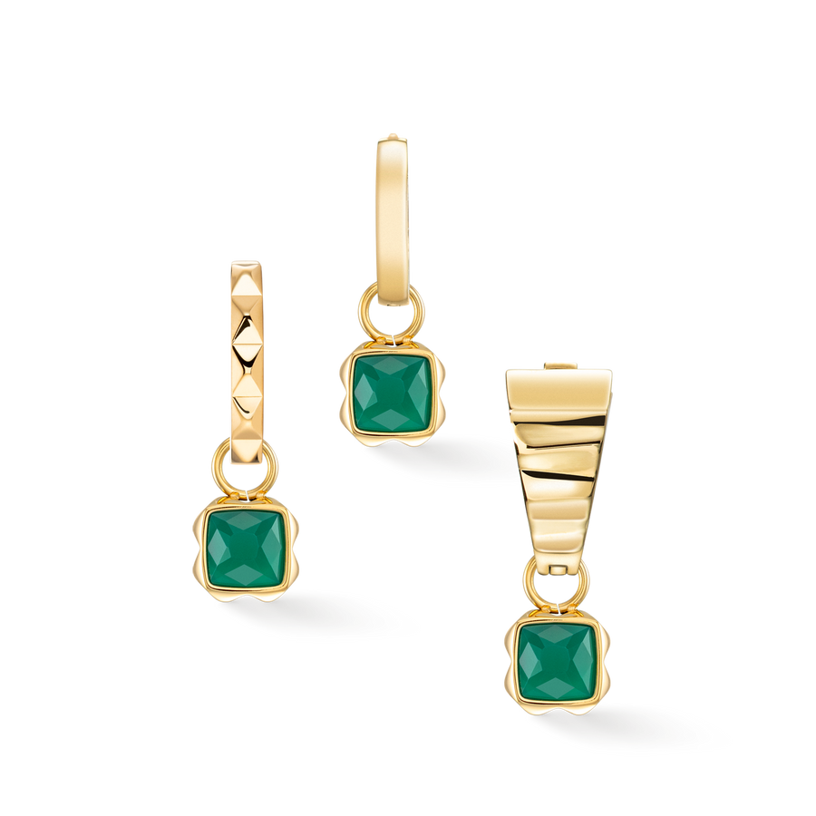 Birthstone Mai Charm Agate Verte Or