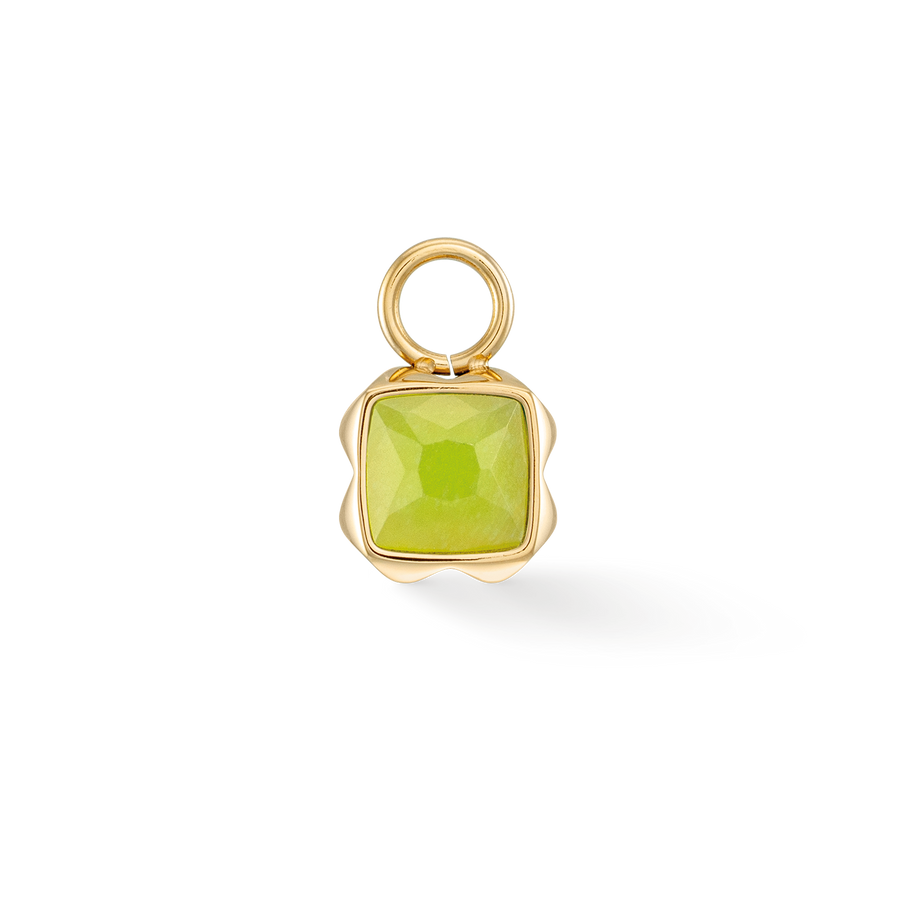 Birthstone Août Charm Jade Vert Or