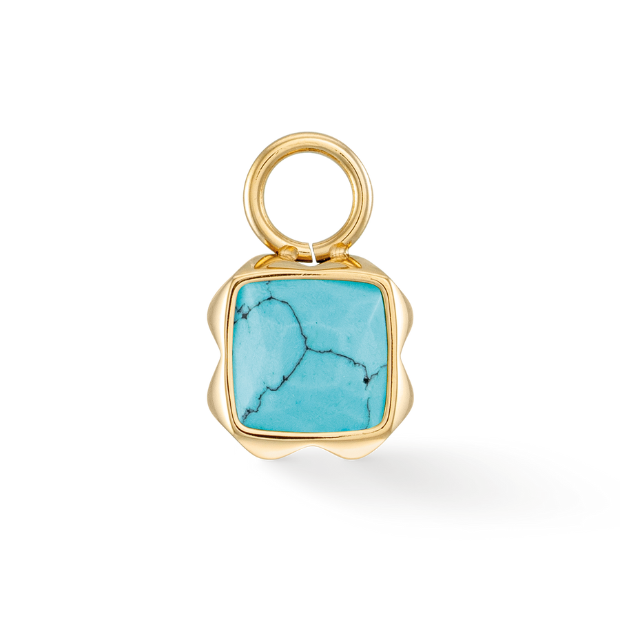 Birthstone Décembre Charm Turquoise Or
