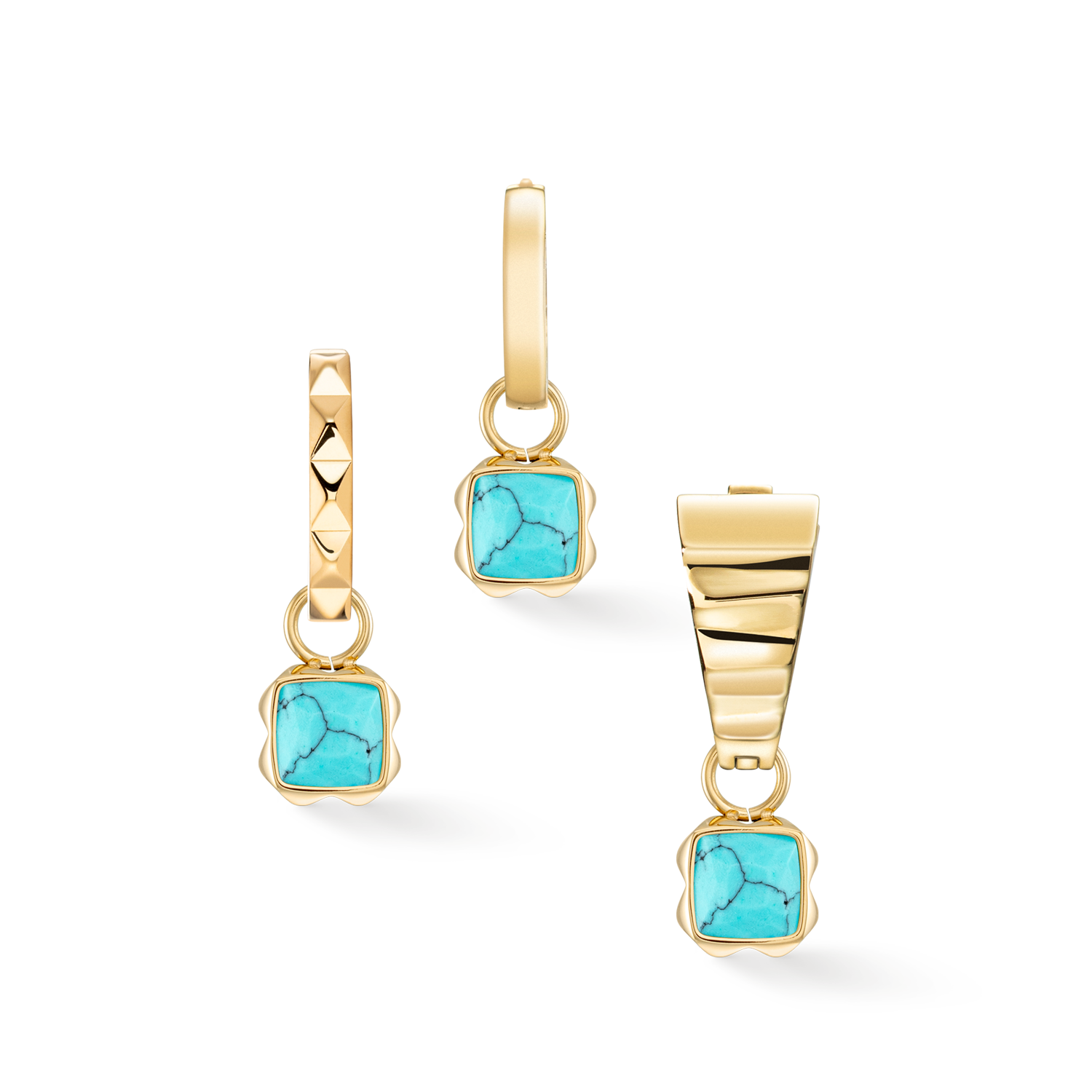 Birthstone Décembre Charm Turquoise Or