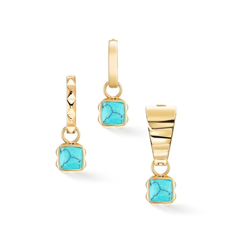 Birthstone Décembre Charm Turquoise Or