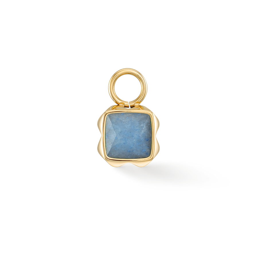 Birthstone Mars Charm Aventurine Bleue Or