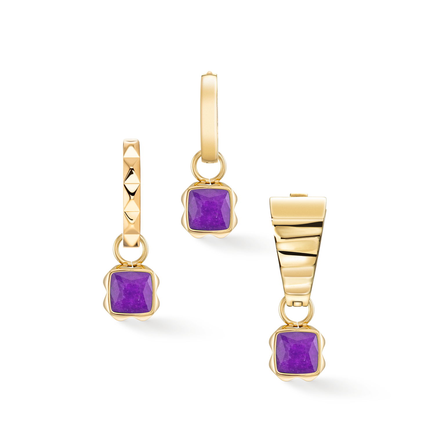 Birthstone Février Charm Sugilite or