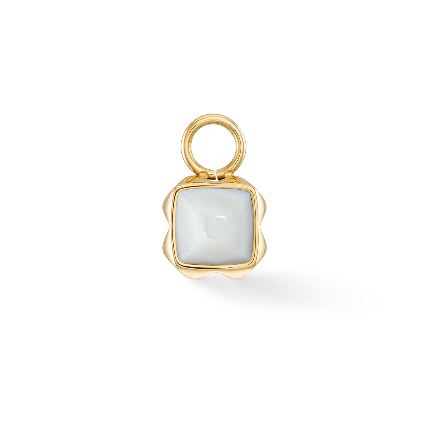Birthstone Avril Charm Quartz Blanc Or