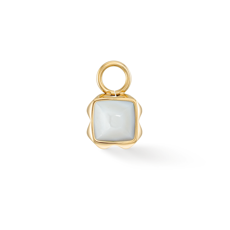 Birthstone Avril Charm Quartz Blanc Or