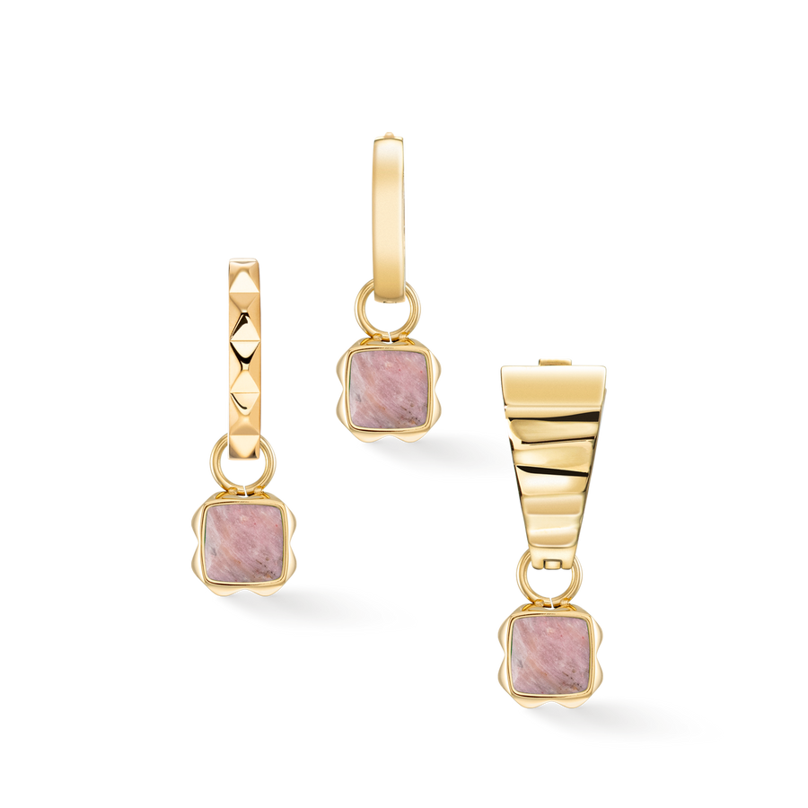 Birthstone Juillet Charm Rhodochrosite Or