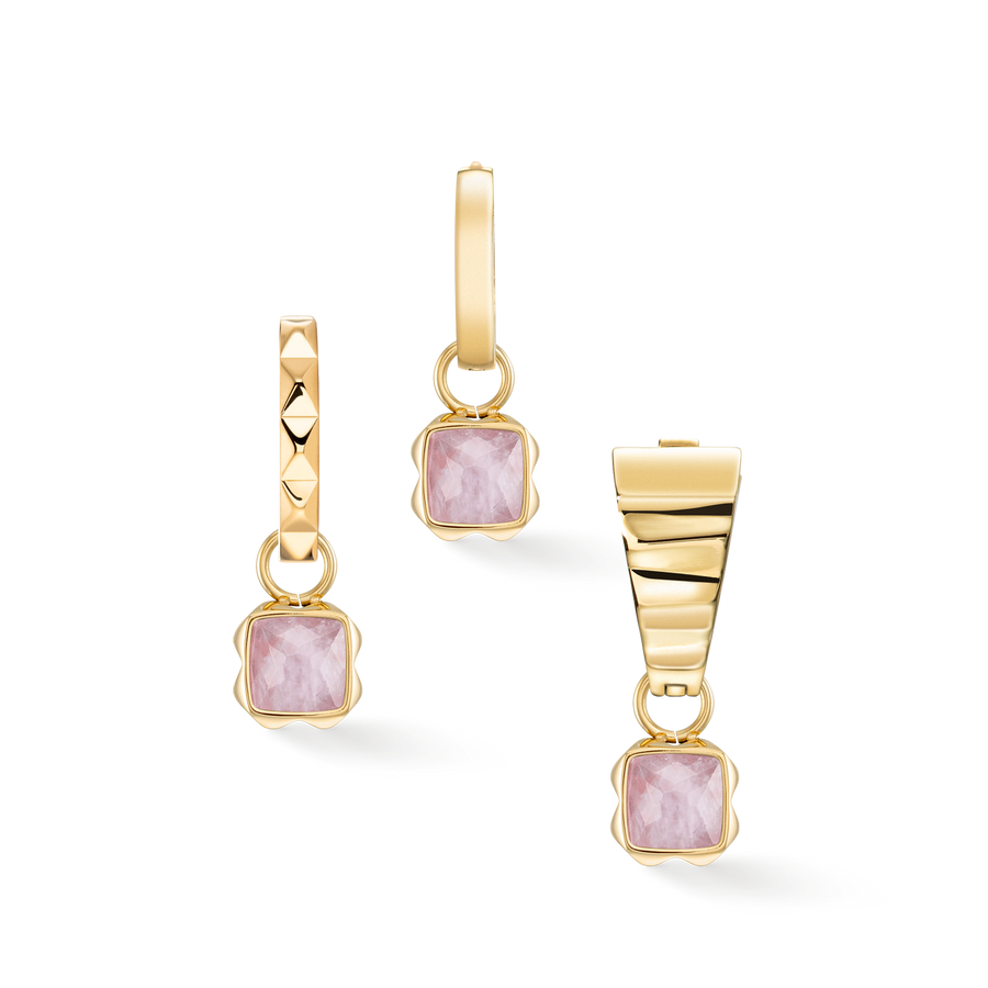 Birthstone Octobre Charm Quartz Rose Or