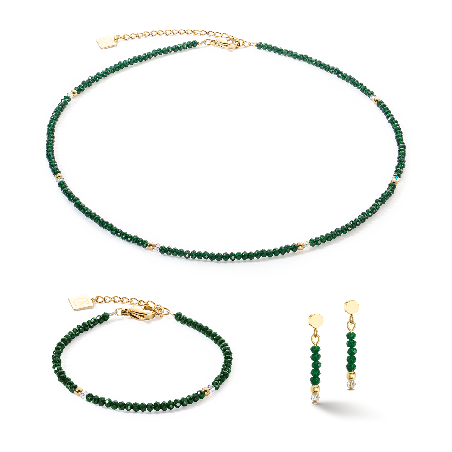 Collier Little Twinkle or-vert foncé