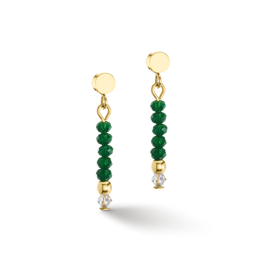 Boucles d'oreilles Little Twinkle or-vert foncé